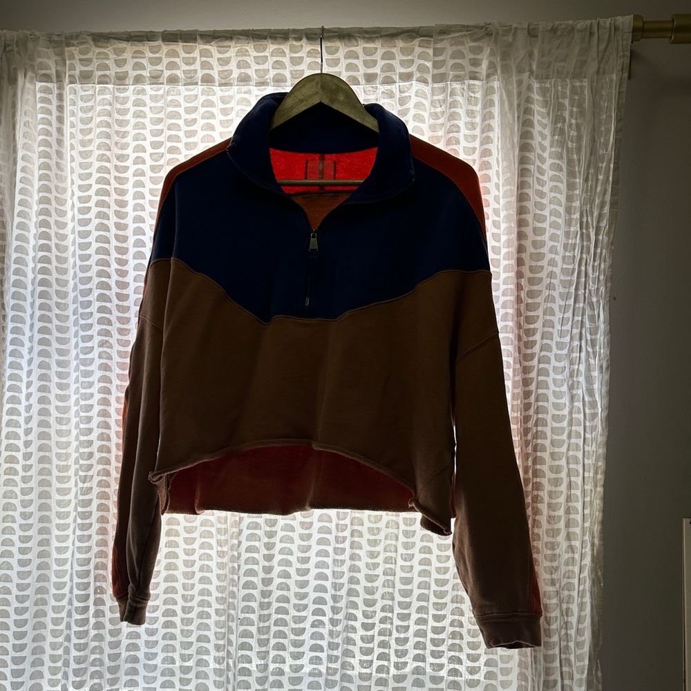FP Movement Colorblock Sweatshirt - Blue, Orange, Brown